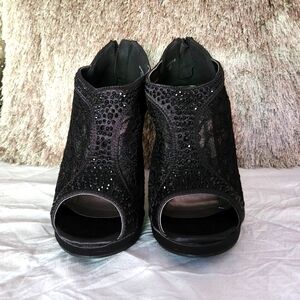 David's Bridal Lace & Jeweled Heels